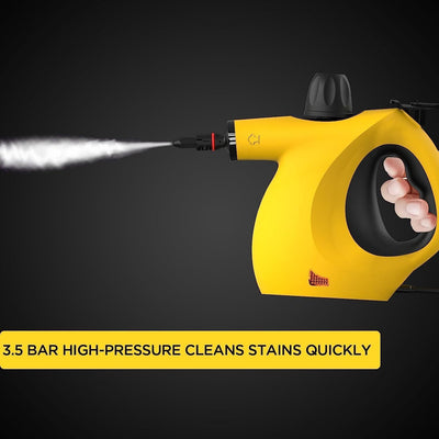 Handheld Multi-Surface Pressurized Steam Cleaner With 12 Accessories, Multi-Purpose Steam Generator For Household Water Tank, Natural Steam Cleaning, Yellow