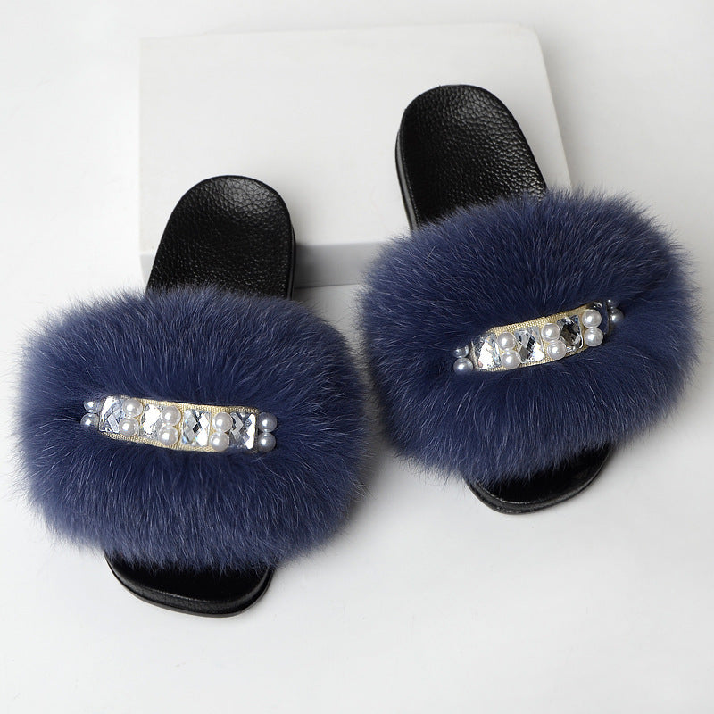 Pantuflas de lana sencillas y modernas para mujer