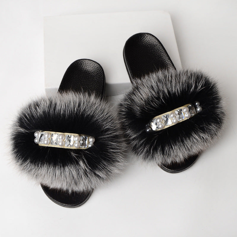 Pantuflas de lana sencillas y modernas para mujer