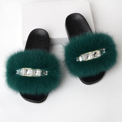 Pantuflas de lana sencillas y modernas para mujer