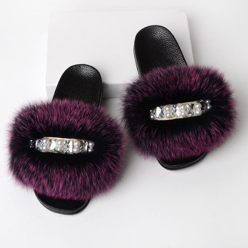 Pantuflas de lana sencillas y modernas para mujer