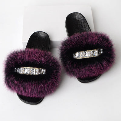 Pantuflas de lana sencillas y modernas para mujer