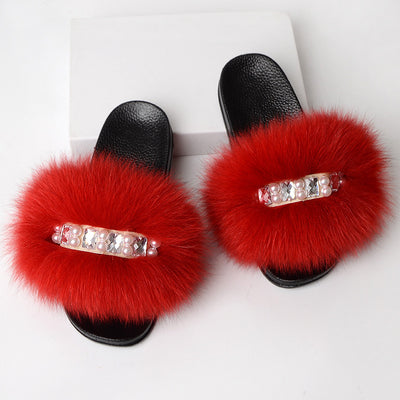 Pantuflas de lana sencillas y modernas para mujer