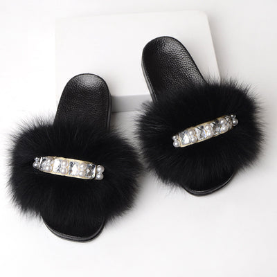 Pantuflas de lana sencillas y modernas para mujer