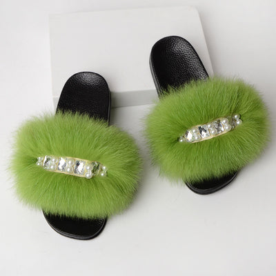 Pantuflas de lana sencillas y modernas para mujer
