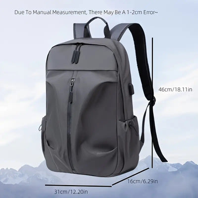 PU Backpack Fashion Large Capacity Men's Casual Backpack Commuter Trend Backpack Student School Bag