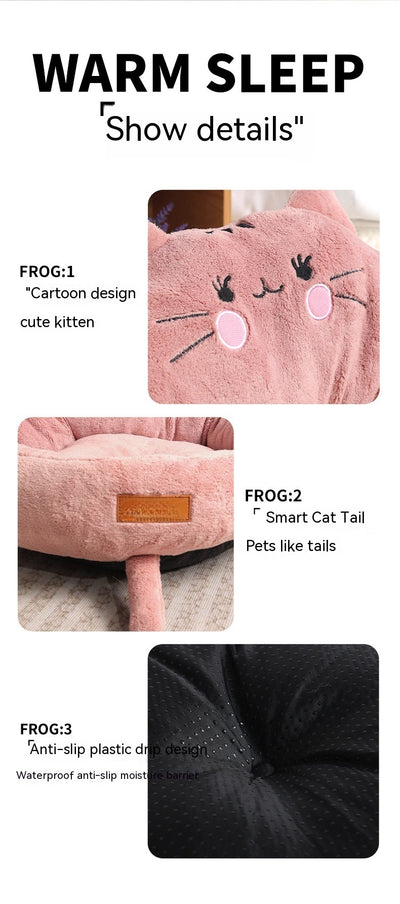 Cama para mascotas de dibujos animados, grande y pequeña, de tendencia, para perros y gatos.