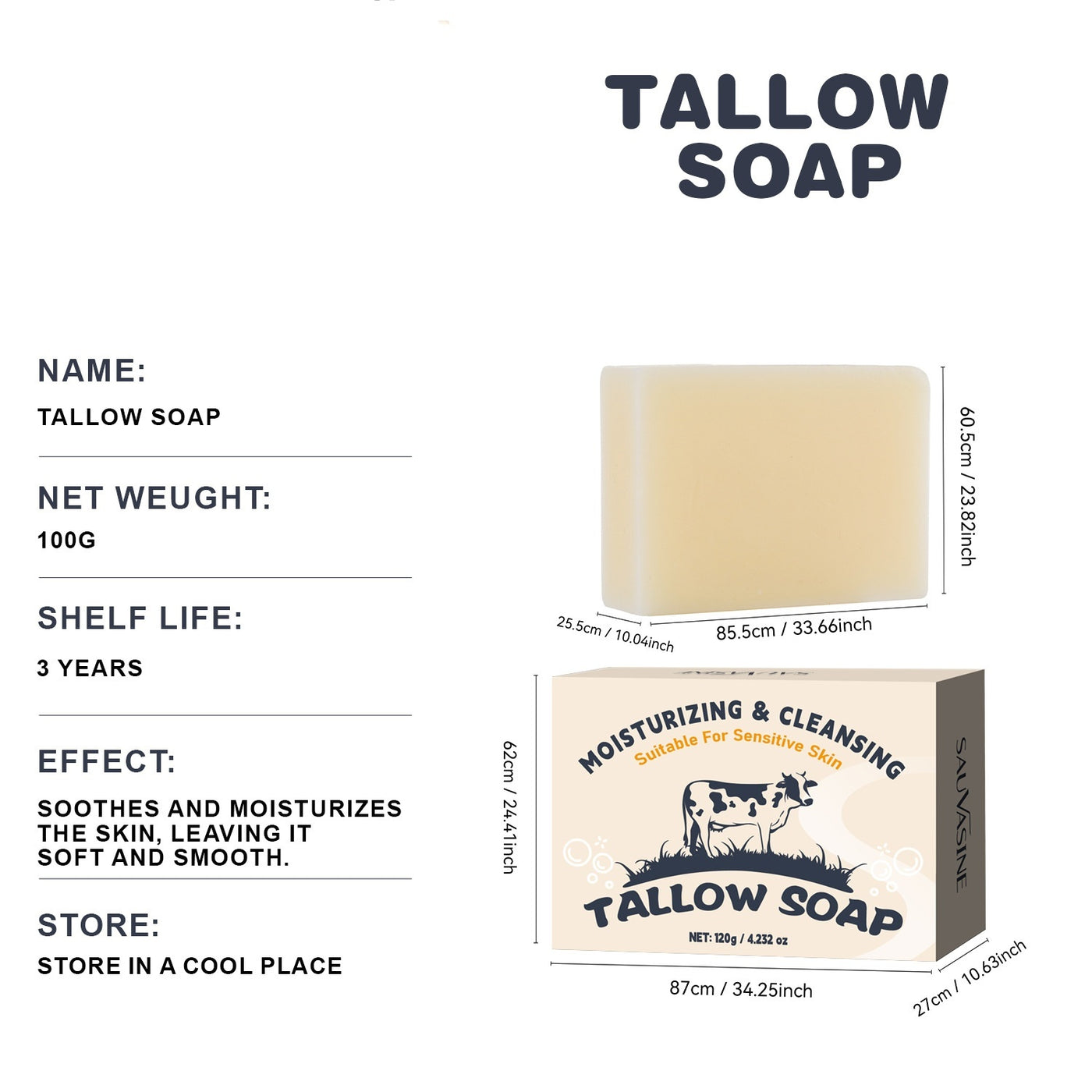 Tallow Soap Tallow Soap 120g Moisturizing