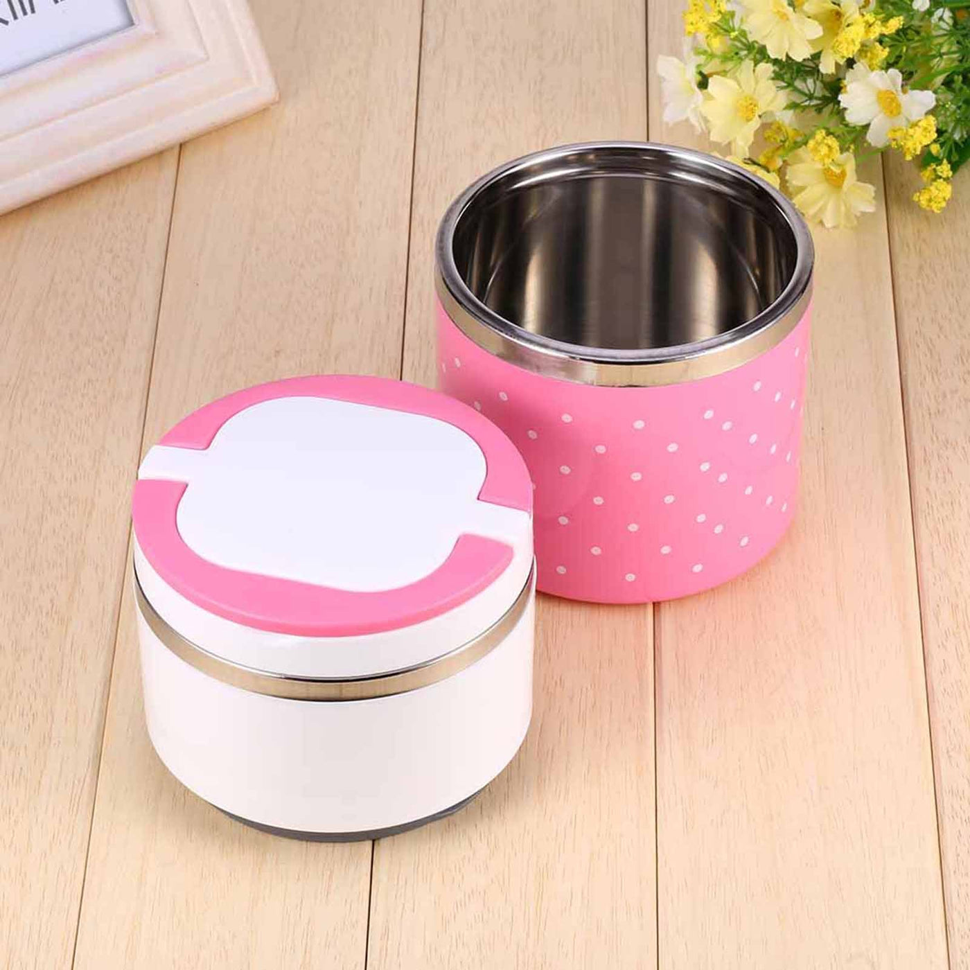 2 Layer Stainless Steel Insulation Thermo Thermal Lunch Box Food Container Hot