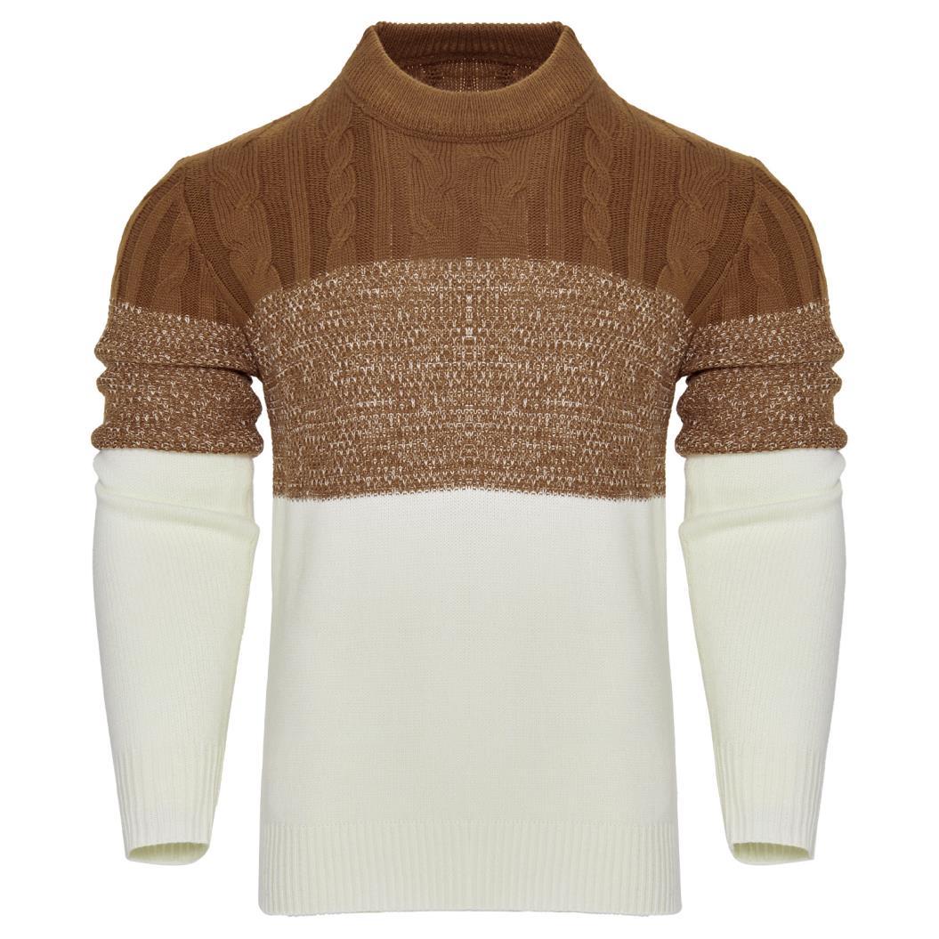 Men's Knitted Sweater Fashion Long-sleeved Pullover Tops Fall And Winter Clothing