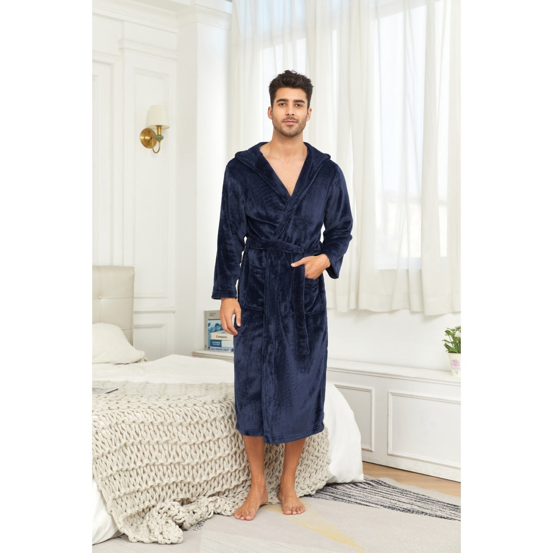 RONGTAI Ladies Long Fleece Bathrobe