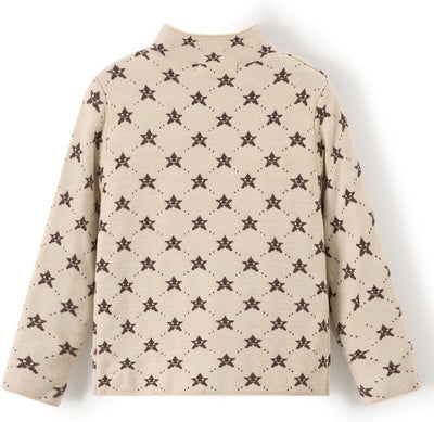 Askfine Girls Boys Pattern Half Turtleneck Sweaters Kids Warm Long Sleeve Knit Pullover Tops Unisex 5-14 Years