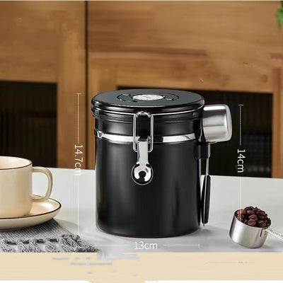 304 Food Grade Moisture-proof Sealed Tank Exhaust Coffee Bean Storage Tank