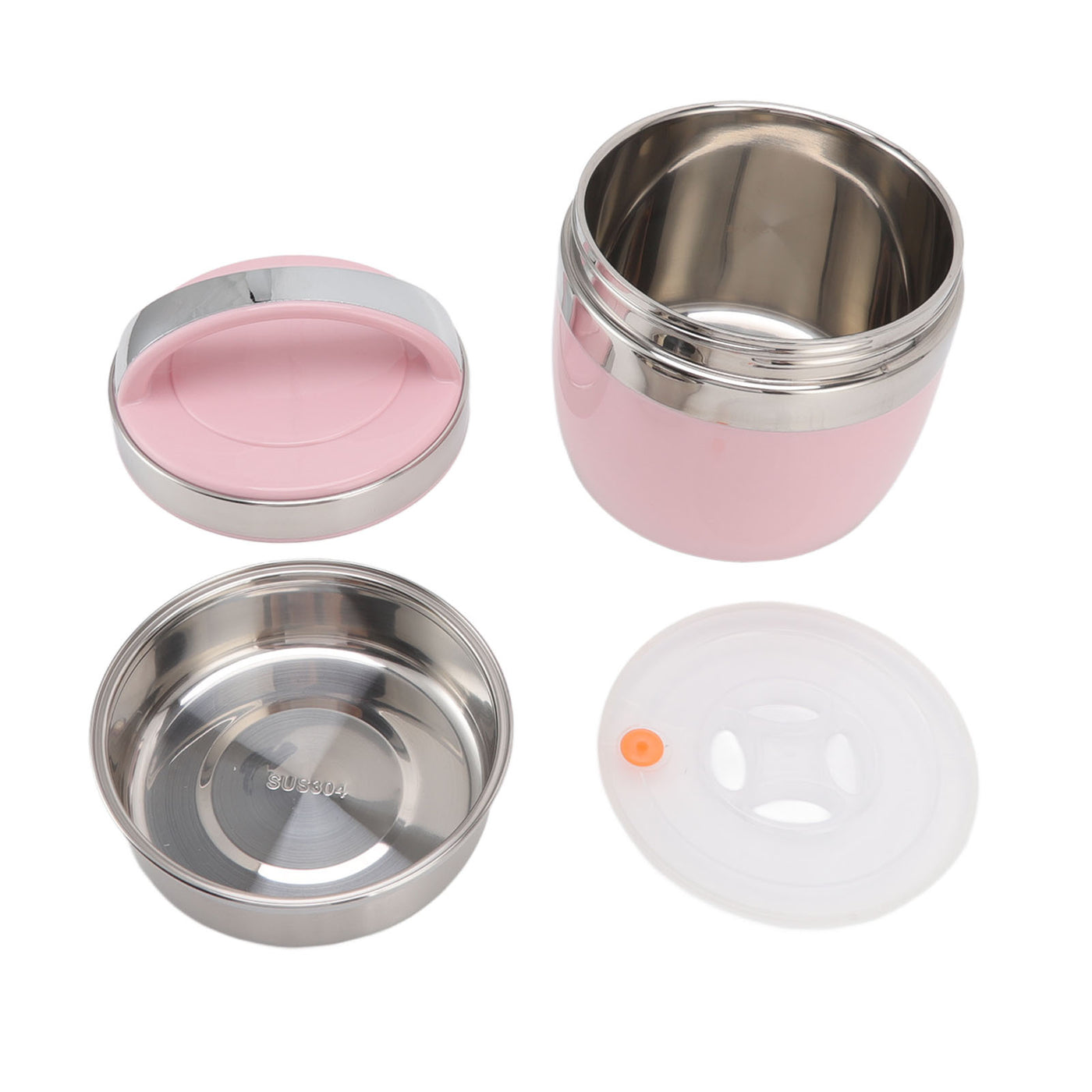 1.5L Vacuum Lunch Box 304 Stainless Steel Insulated Food Container Portable Bento Box for Student Office Worker Red