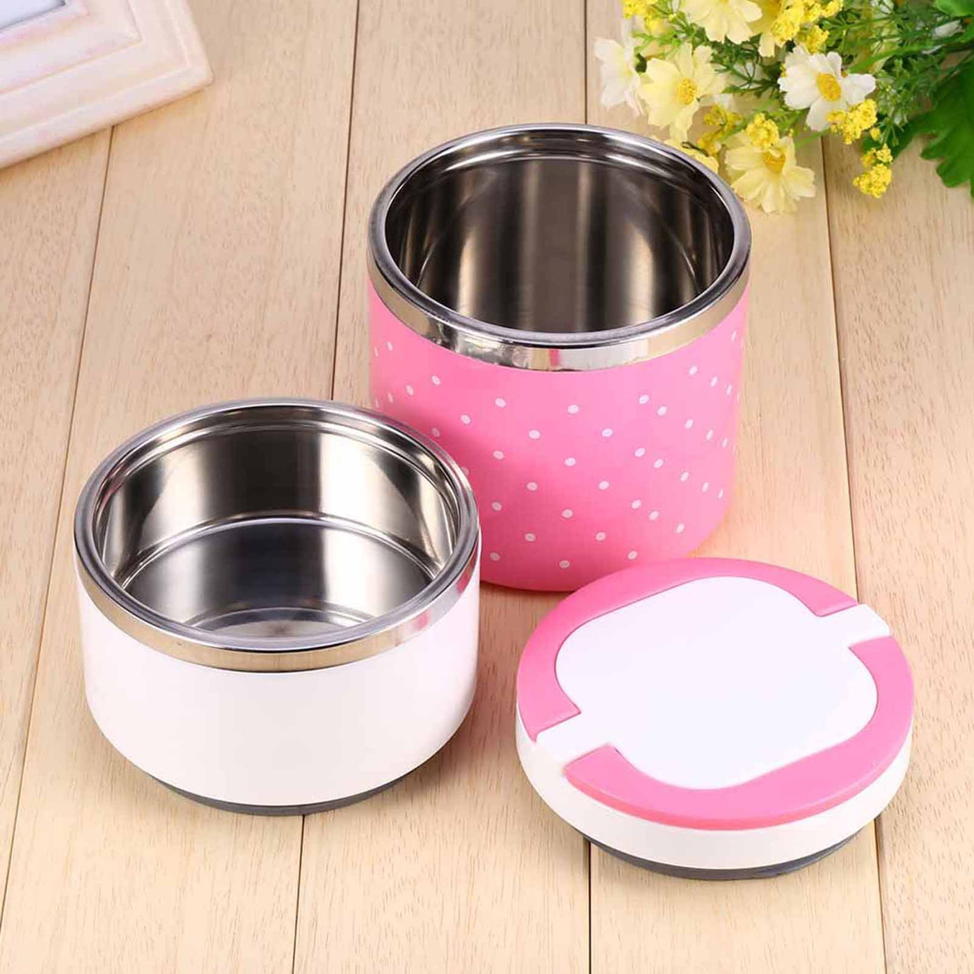 2 Layer Stainless Steel Insulation Thermo Thermal Lunch Box Food Container Hot