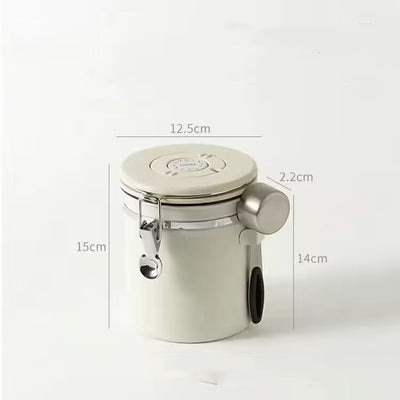 304 Food Grade Moisture-proof Sealed Tank Exhaust Coffee Bean Storage Tank