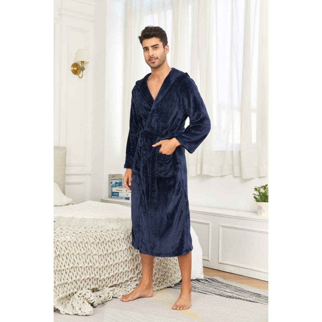 RONGTAI Ladies Long Fleece Bathrobe
