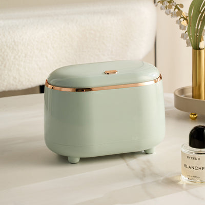 Affordable Luxury Style Press Desktop Small Trashbin Oval Bounce Cover Storage Container