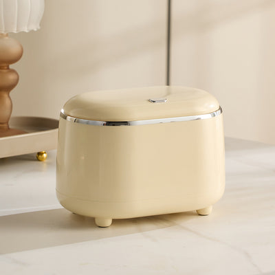 Affordable Luxury Style Press Desktop Small Trashbin Oval Bounce Cover Storage Container