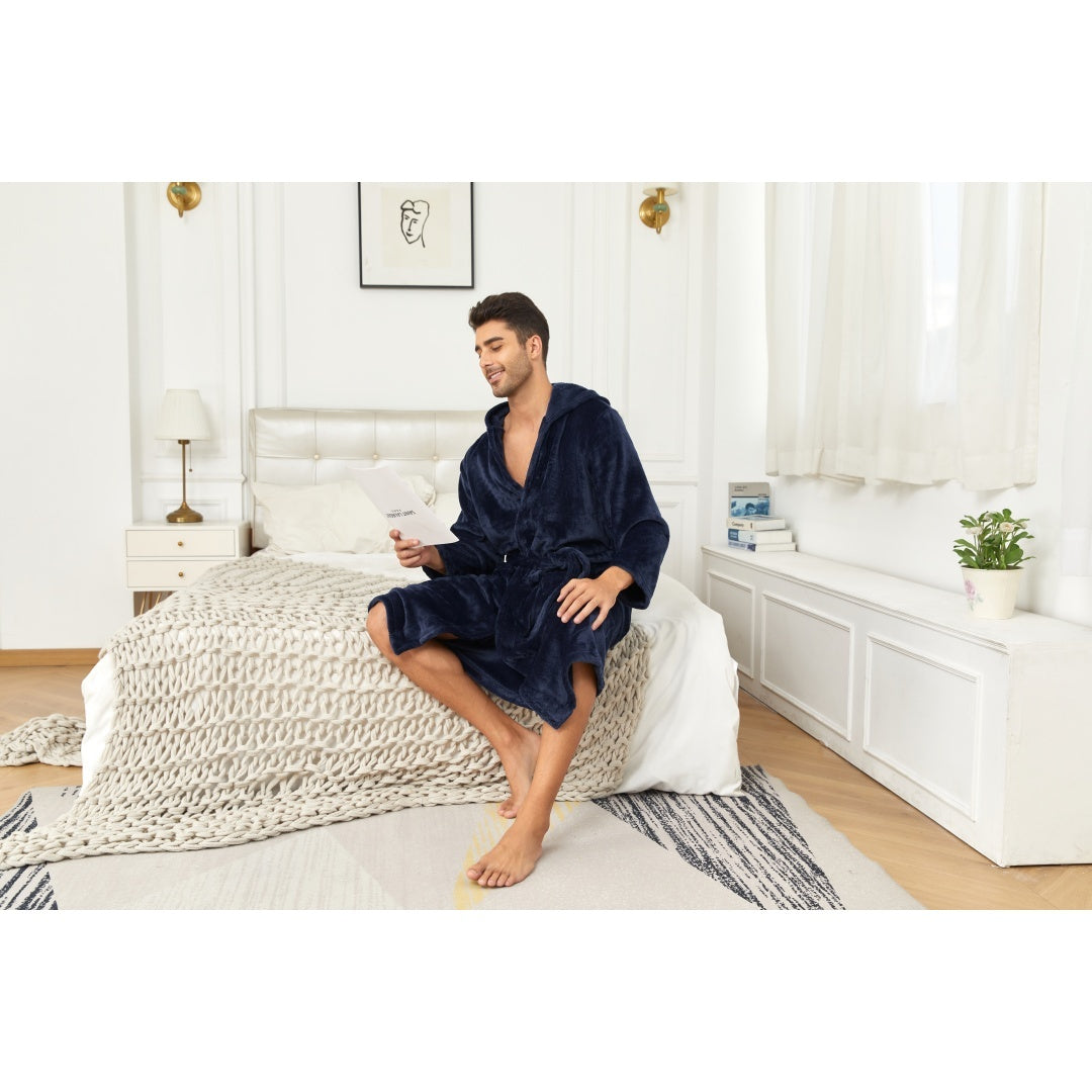 RONGTAI Ladies Long Fleece Bathrobe