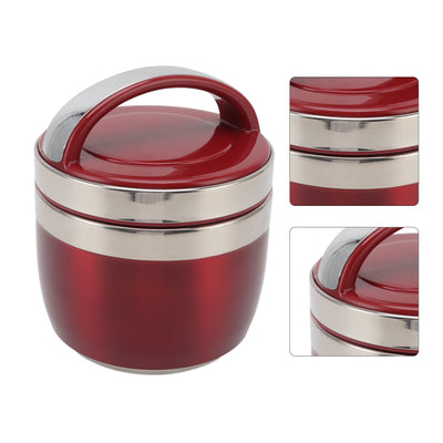 1.5L Vacuum Lunch Box 304 Stainless Steel Insulated Food Container Portable Bento Box for Student Office Worker Red