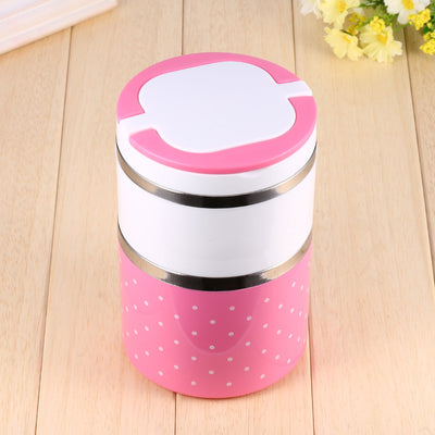 2 Layer Stainless Steel Insulation Thermo Thermal Lunch Box Food Container Hot