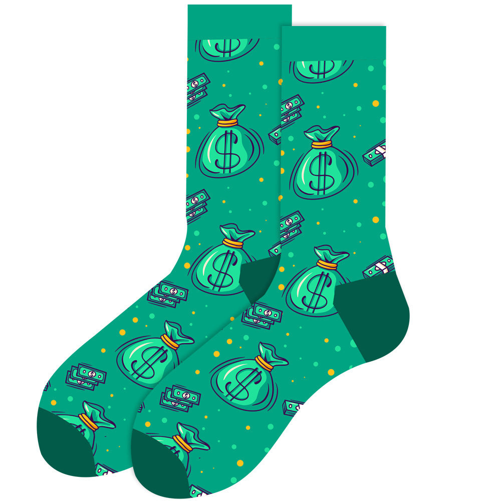Tierische Socken in der Mitte der Wade Geometrische Herrensocken Tide