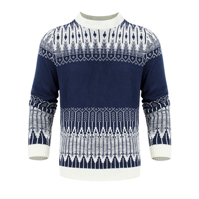 Men's Knitted Sweater Fashion Long-sleeved Pullover Tops Fall And Winter Clothing