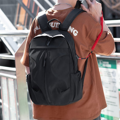 PU Backpack Fashion Large Capacity Men's Casual Backpack Commuter Trend Backpack Student School Bag