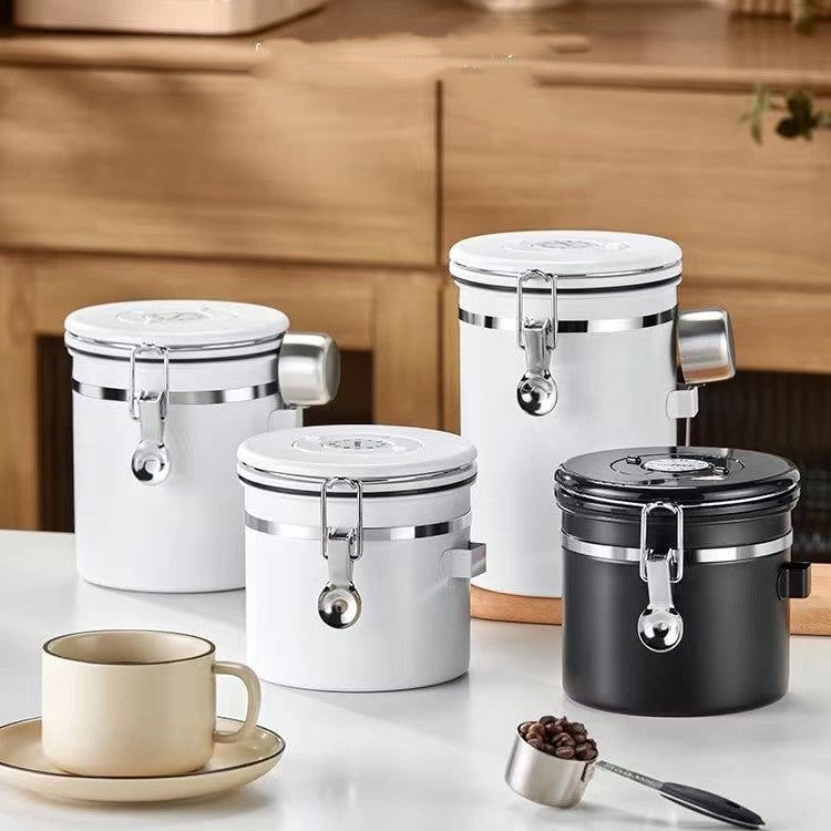 304 Food Grade Moisture-proof Sealed Tank Exhaust Coffee Bean Storage Tank