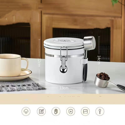 304 Food Grade Moisture-proof Sealed Tank Exhaust Coffee Bean Storage Tank