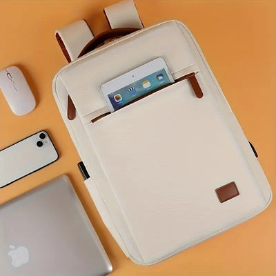 Backpack Oxford Cloth Business Computer Bag With Large Capacity, Strong And Wearable Student School Bag, Solid Color And Versatile Travel Backpack